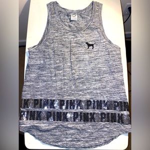 Pink Victoria’s Secret top size M GREY/black